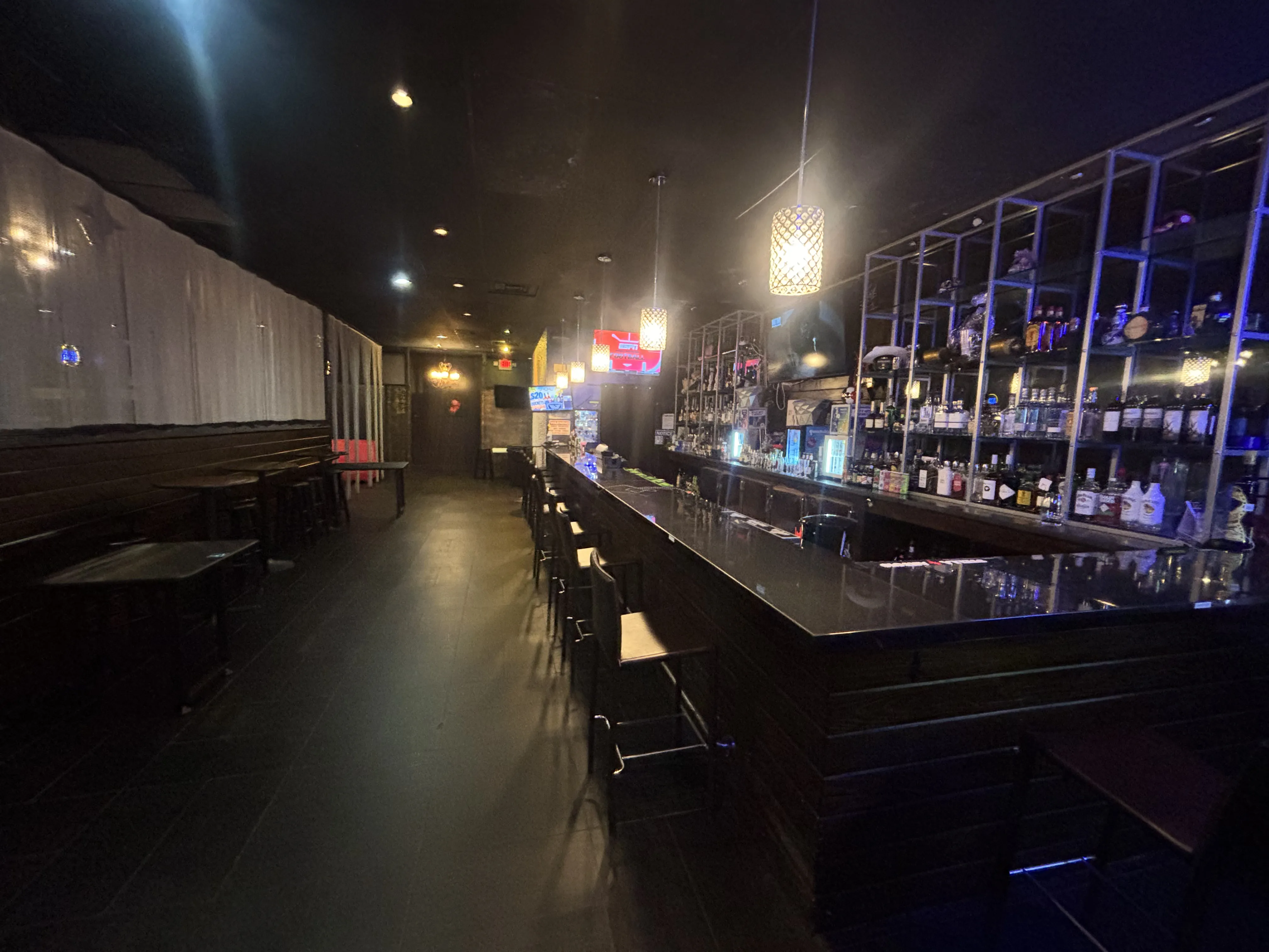 SOL Venue full bar counter with bottle display